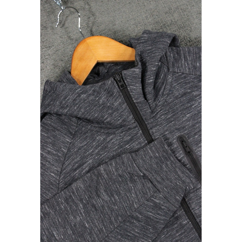 Uniqlo Dry Stretch Full Zip Hoodie Mens Large Gray Heathered Jacket